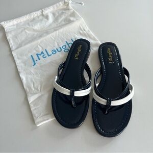 J. McLaughlin Navy/White Caitlin Sandal Size 8